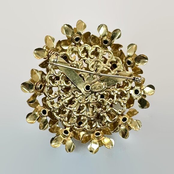 Rhinestone Brooch, Kramer Of New York, Flowers, Mid-Century Modern, Vintage - Picture 4 of 5